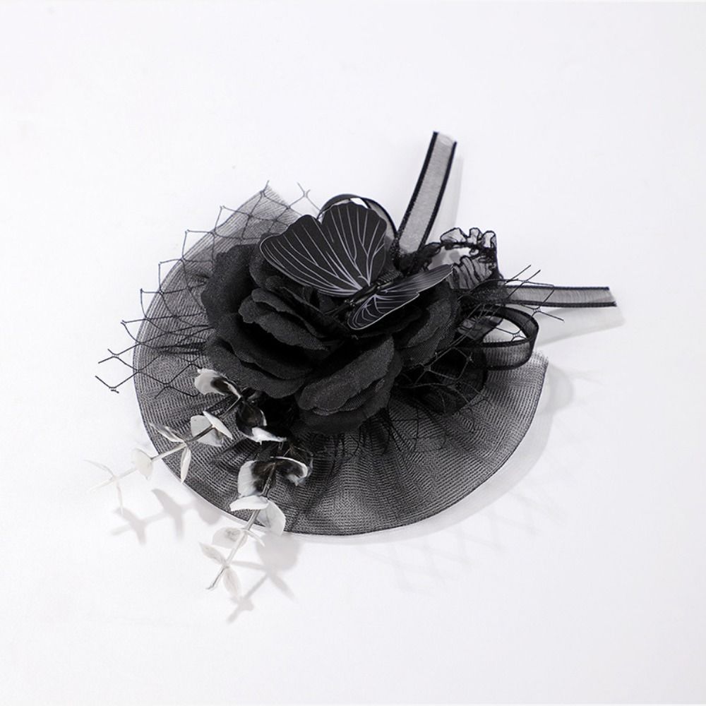 Black Color Wrist Corsage Fabric Flower Flower Brooch New Floral Boutonniere Wedding Party