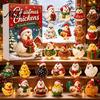 Christmas Countdown Calendar Set Chicken Advent 2026, 24 Unique 2D Acrylic Decorative Xmas Pendant Collection Ornaments, Cute Tree Decorations