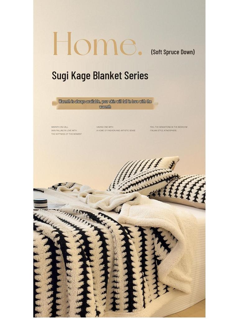 Klasse A Doppellagige Lammwoll-Decke mit Fleece-Futter – Dick, Multifunktional, Warm für Herbst & Winter mit Taft-Fleece-Bezug.