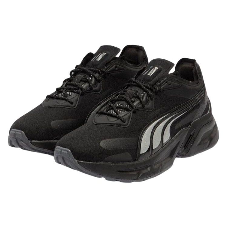 Puma Pwrframe Aerogram Reflective Fabric Synthetic Leather Sports Comfort Low-Top Lifestyle Shoes Unisex sneaker Black 390206-02