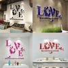 Modern 3D Love Letter Quote Flower Bird Wall Sticker Mural Art Decal Home Decor