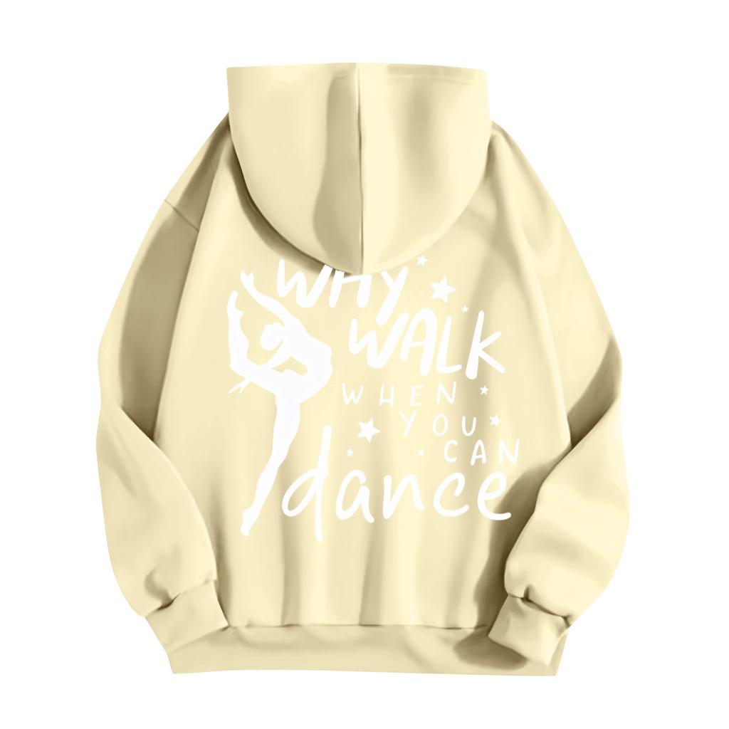 Women's Printed Round Neck Pullover Sweatshirt Hooded Drawstring Sweatshirt Top