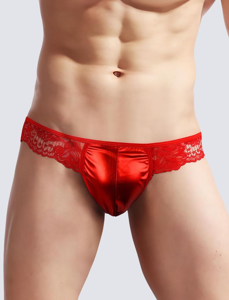 Maeau Lace Sexy Casual 3D Inner 2 Free Size Men's T-Back Panties, Breathable, Quick-Drying, Underwear, Low-Rise Pants, Style, Stitching, Men's Pants,