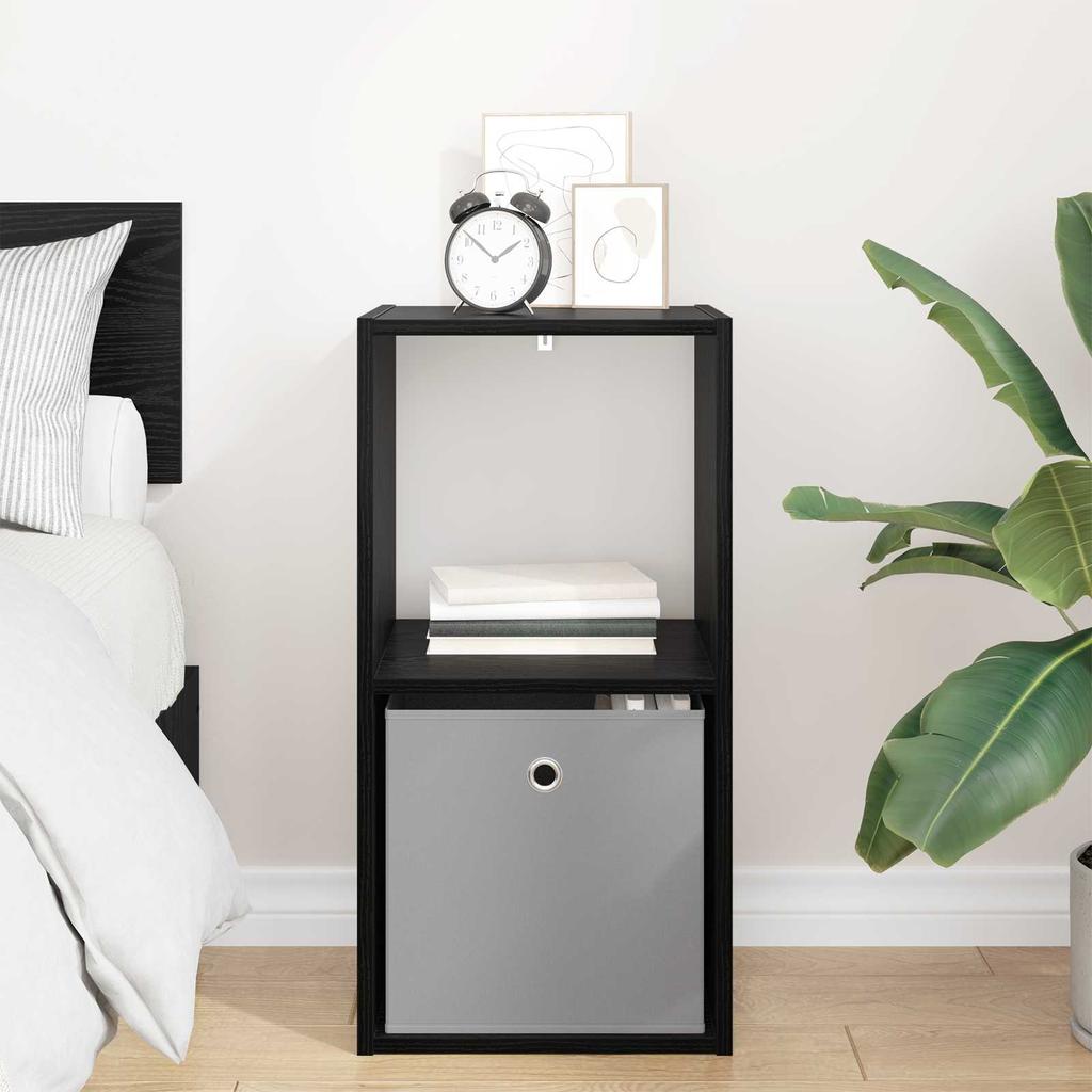Nightstand Black Oak Effect 35 x 32 x 68.5 cm Engineered Wood