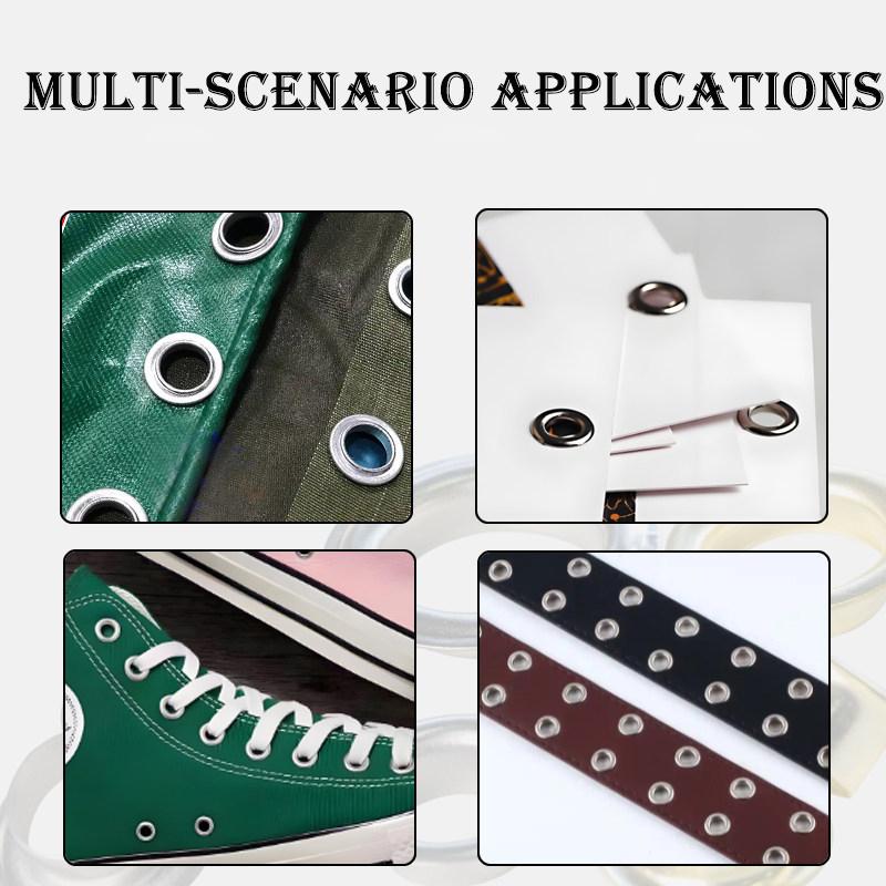 Eyelet Grommet Ring Kit 4/5/6/8/10/12mm Stainless Steel Eyelets Grommets with Washer Silver for Leather Craft Repair Shoes