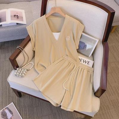 Women's Loose Fit Summer Sports Set: Sleeveless Top & Shorts Two-Piece