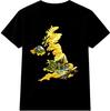 UK Map T-Shirt United Kingdom Great Britain Landmarks British Gift Graphic Tee