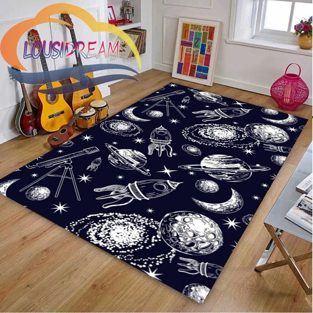 3D Pattern space universe  vector and many planets in galaxy-Popular Cushion In Europe  America Fashionable Carpet