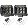 Pair 4inch 144W 14400LM LED Work Light Bar RGB 6 Colors Breathing Flood Spot Beam Offroad 4WD SUV Driving Fog Lamp