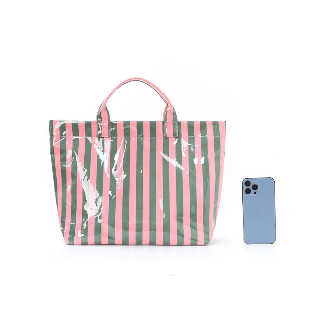 Gestreifte Tragetasche, Leicht für den Weg zur Arbeit, Handtasche mit großer Kapazität, Tragbar