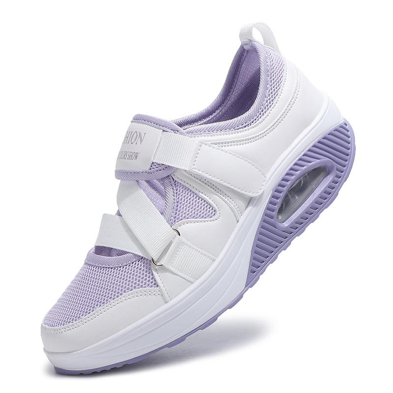 Summer Women's Breathable Air Cushion Shoes Thick-soled Women's Casual Velcro Shoes Walking Shoes Sports Shoes