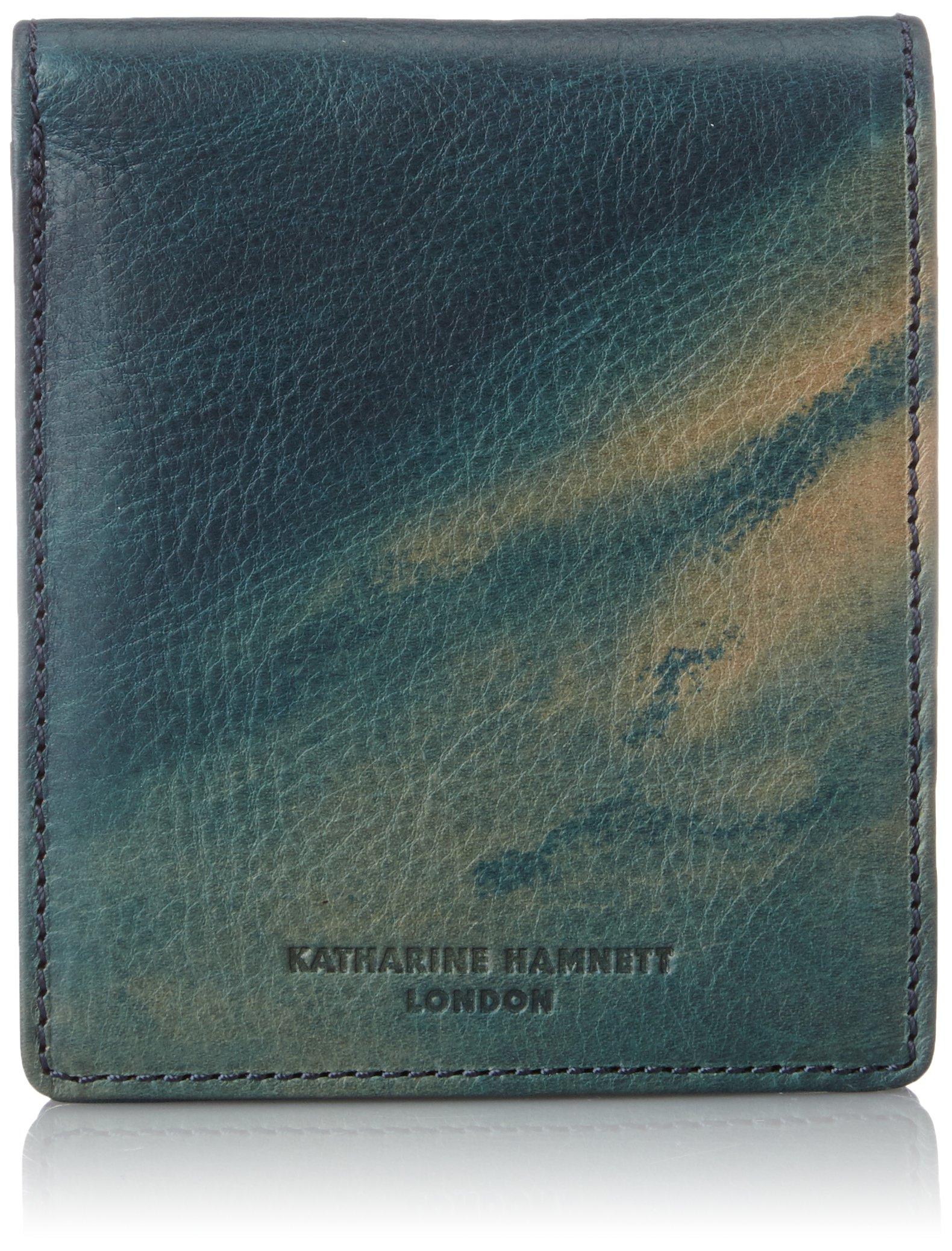 

Katharine Hamnett London FLUID Bifold Wallet, Blue, Premium Italian Vegetable Tanned Leather