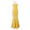 French niche suspender dress women's autumn vacation style elegant waist strap super long fishtail dress