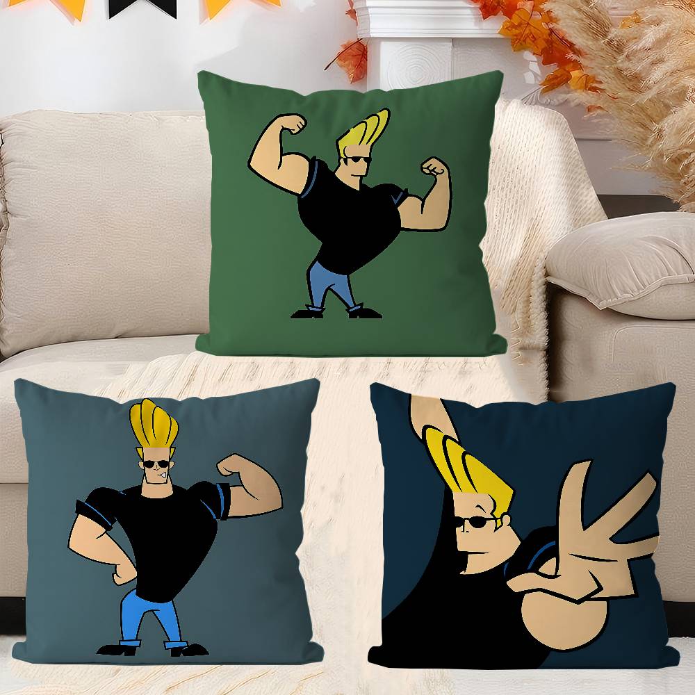 Tecknad J-Johnny Bravo Kuddfodral Örngott Möbelklädsel Soffa Prydnadskudde Heminredning Örngott