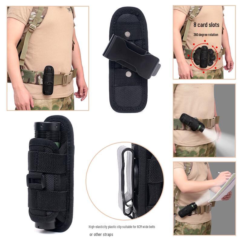 Outdoor 360-Degree Rotating Nylon Flashlight Pouch