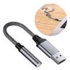 USB to 3.5mm Female Auditory Adapter for Seamlessly Connection of Headphones and Microphones