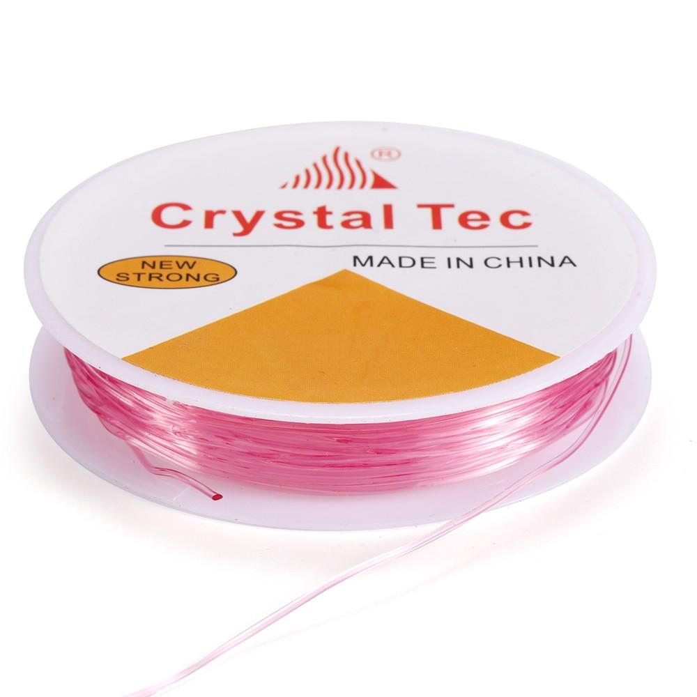 

0.5-1mm Plastic Colorful Elastic Rope Round Crystal Line Jeweleri Thread for DIY Beading Bracelet Jewelry Making Accessories 0.7mmX6.5Meters светло-розовый