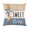 Sea Scallop Print Pillow Cover Summer Letter Starfish Pillow Cover Living Room Bedroom Cushion Cover