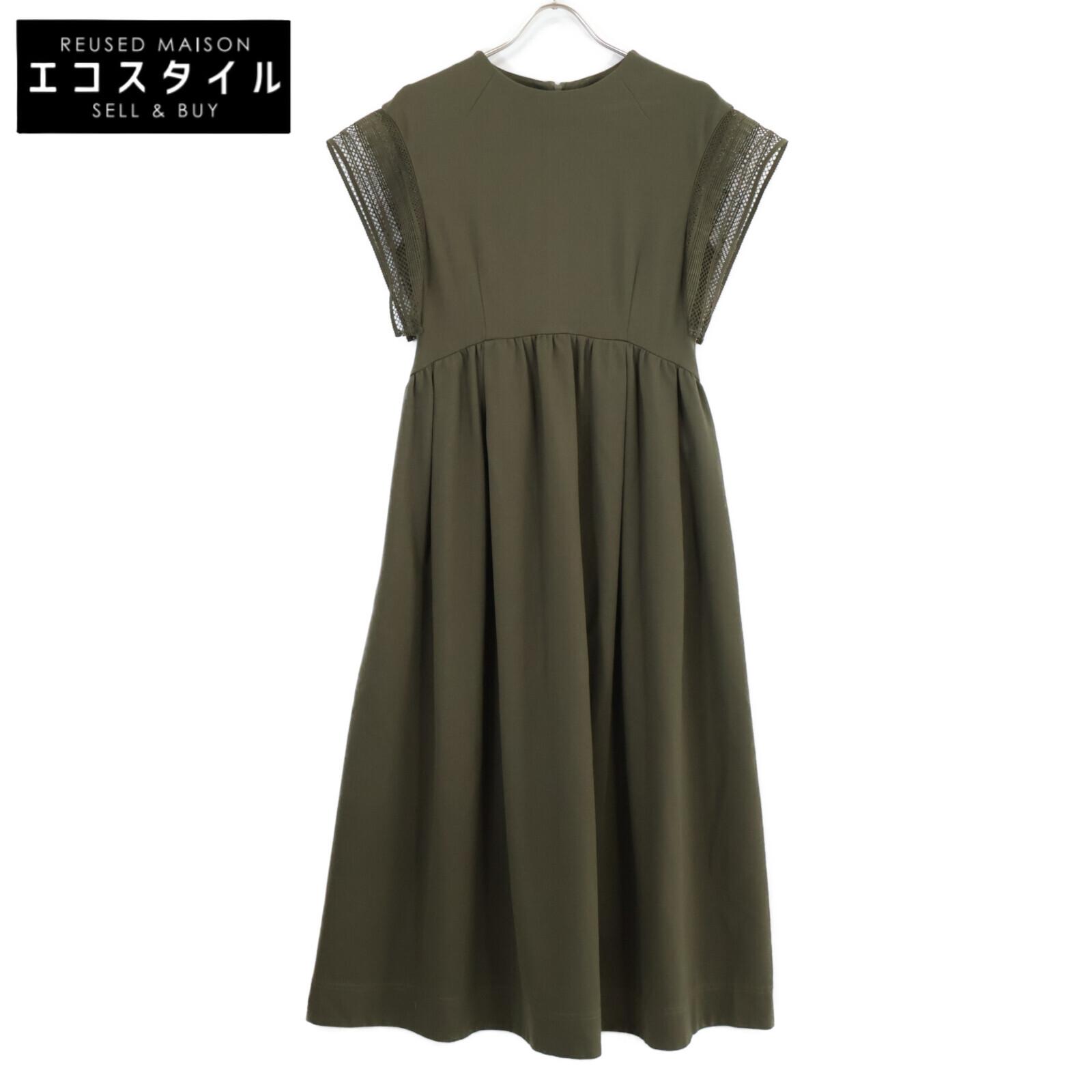 

ELENDEEK 512330322201-01 Khaki Rayon x Nylon Lace Sleeve Dress dress 1 khakiUsed