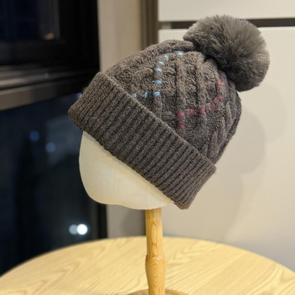 New Style Colorful Cable-knit Wool Blend Beanie for Women, Autumn and Winter Warm Knitted Hat, Head Wrap for Cold Protection, Trendy for Students