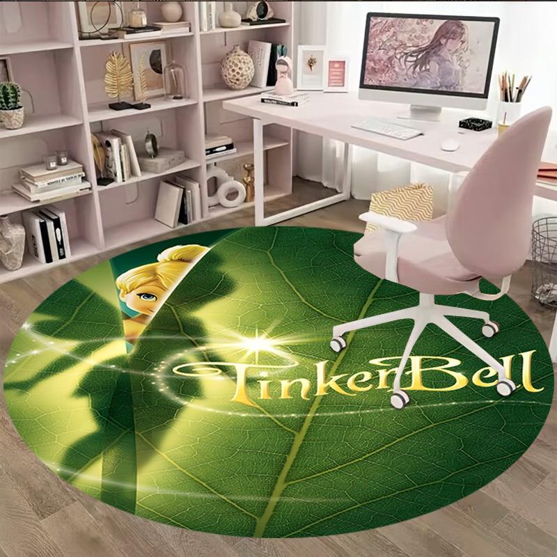 1pc T-Tinkerbell Carpet, Round Rug, Comfortable, Suitable for Entryways, Living Rooms, Office, And Bedrooms, Christmas Decoration