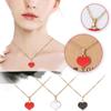 Card Necklace Color Glazed Love Peach Heart Pendant Alloy Clavicle Chain