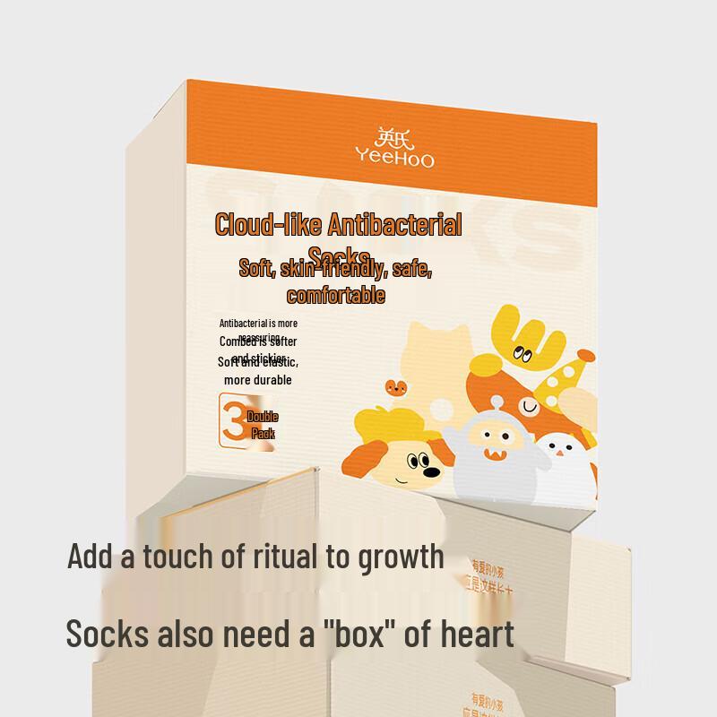 Yeehoo Kids' Non-Slip Mid-Calf Socks 5-Pack