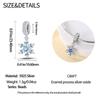 Authentic copper Charm Bead Charms Luxury Blue Zircon Snowflake Pendant Bead Charms Compatible With Bracelets Diy Women Making Delicate Gift