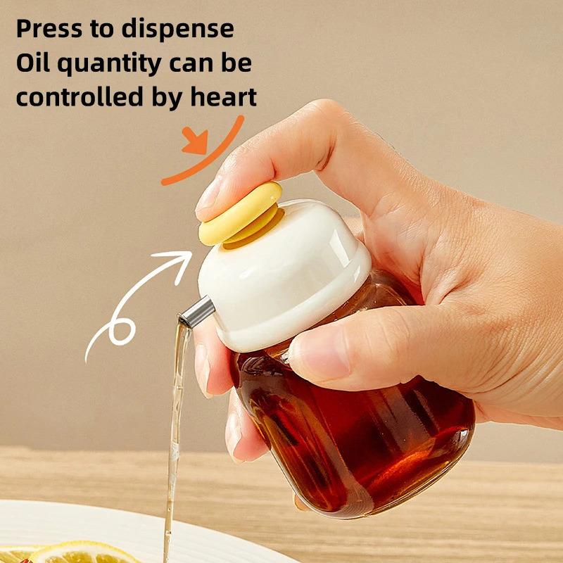 Household Press Quantitative Oil Bottle, Household Soy Sauce Vinegar Seasoning Bottle, Precise Oil Control Seasoning Bottle