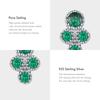 MODIAN Real 925 Sterling Silver Cute Mini Tiny Small Vintage Green Stud Earrings For Women Pave Setting CZ Fine Jewelry Gift