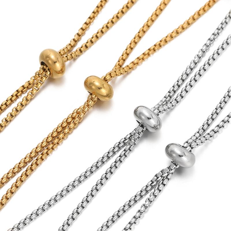 3Pieces Expandable Chain Stainless Steel Chain Bracelet Making Chain Extender Chain for Bracelet and Jewelry Extensions