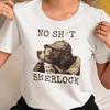 No Sh*t Sherlock | Unisex Tee, Funny Dog Detective Shirt, Sarcastic Meme Graphic Tee, Holmes Humorous Animal Men's T-Shirt, Gift for Dog Lovers