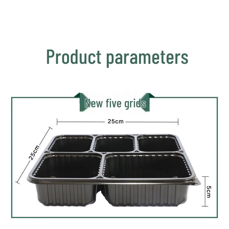 BOUSSAC 1500ml 5-Compartment Disposable Plastic Meal Prep Boxes