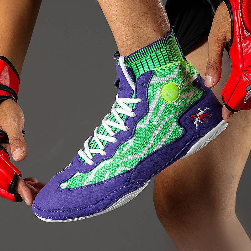 

Новые боксерки с высоким верхом, мужские и женские санда, обувь для тренировок по боевым искусствам, нескользящая и износостойкая борьба 46