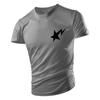 Four Seasons Adult Men'S Crew-Neck T-Shirt Top Creative Five-Pointed Star Pattern Print Loose Multi-Color Trend Short Sleeve