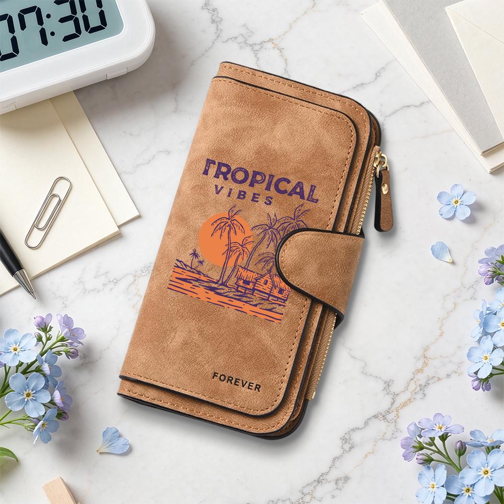 Tropical Vibes Forever Wallet Fashion Casual Purse Leisure Daily Card Holder