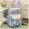 The new schoolbag is high-value, fresh and sweet, macaron-colored make-up bag, junior high school students, light travel, and large-capacity backpack.