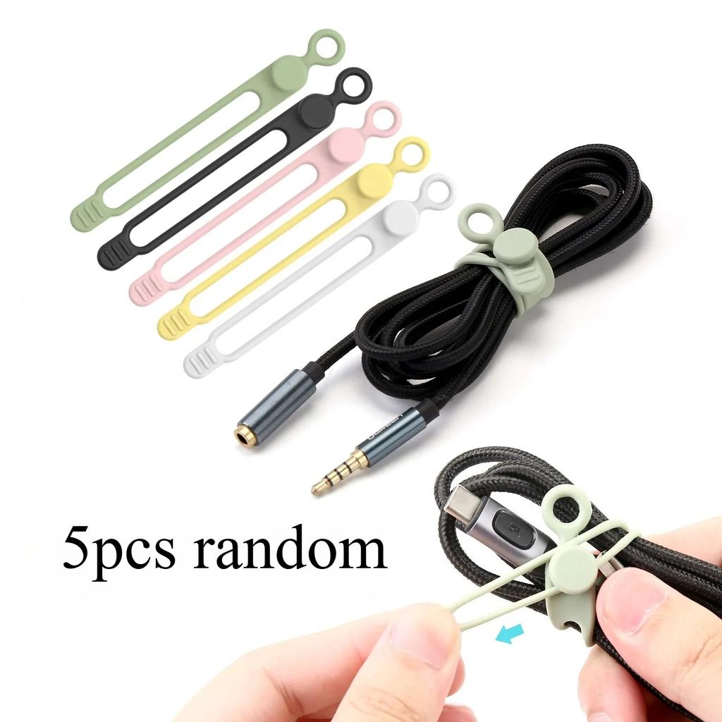 5/10/20 Silicone Cable Ties,Cord Organizer,Cable Straps,Reusable Cord Ties,Travel Cable Organizer ,Cute Elastic Tie, Wire Ties
