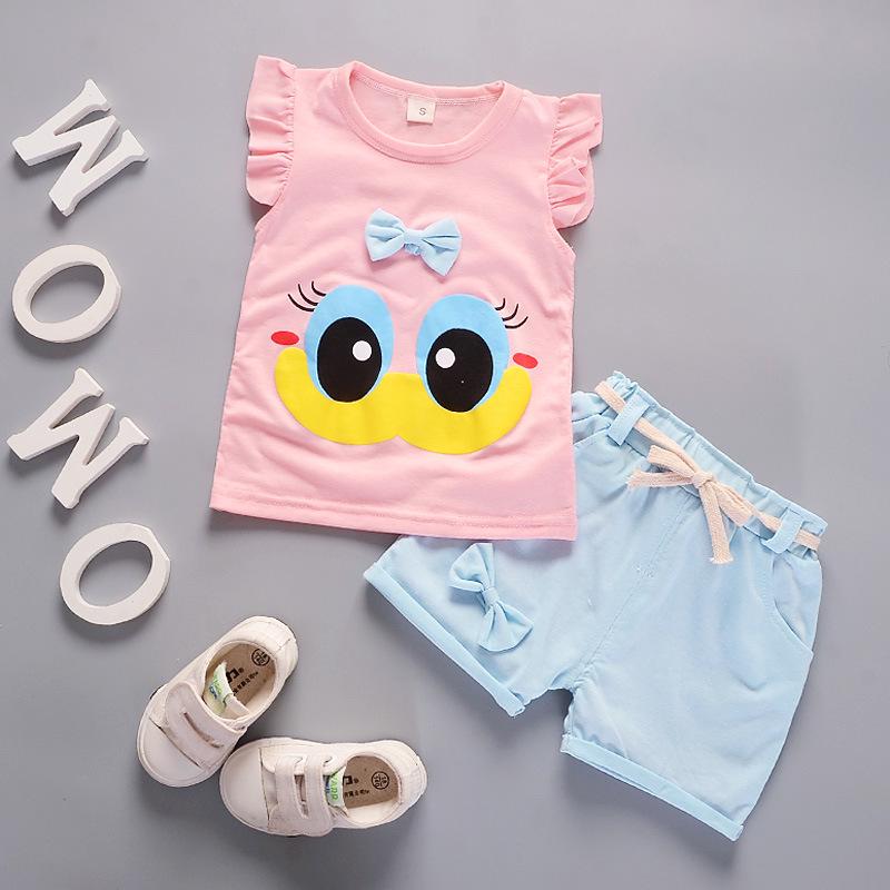Korean-Style Summer Floral Vest & Shorts Set for Girls (0-4 Years)