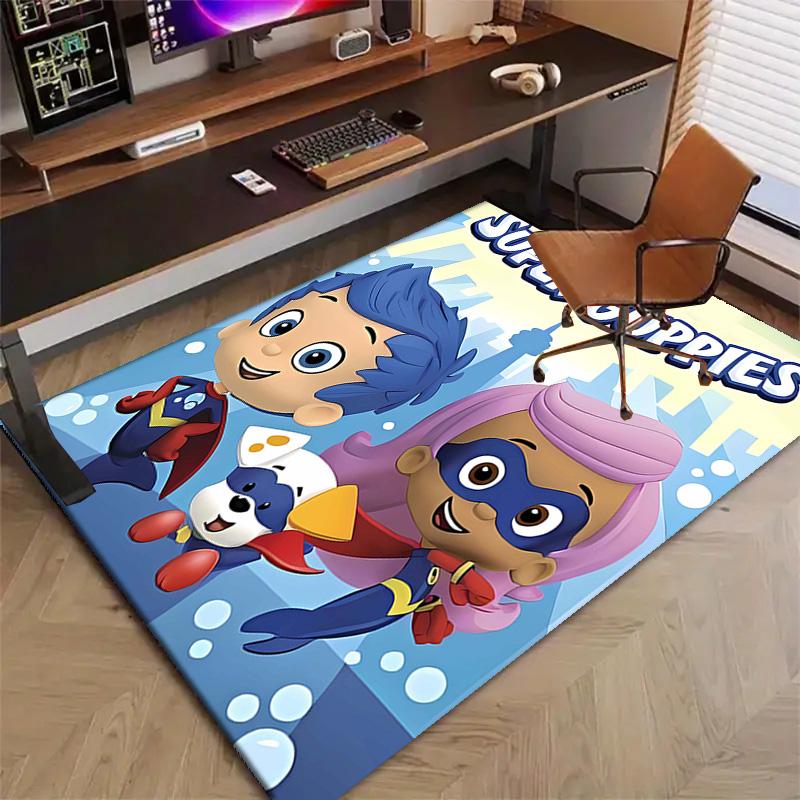 1pc Bubble guppies Design Printed Area Rug Carpet for Bedroom Living Room Home Decor Rugs Mat Non Slip Mat Rug for Bedside