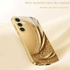 Electroplated Gold New Phone Case for Samsung Galaxy S26 Ultra S25 Plus S24 S23 S22 Fe Tempered Glass Artistic Texture Patterns