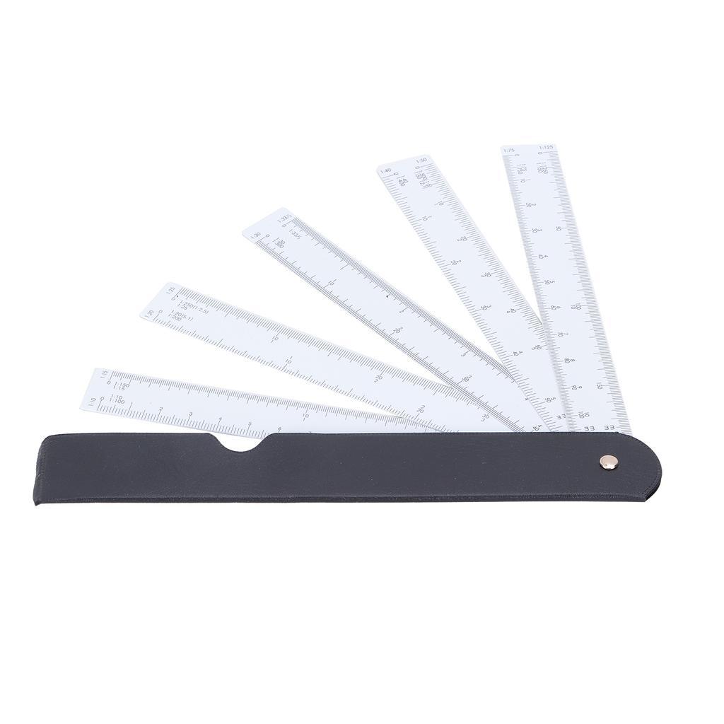 Scale Ruler FanShaped Folding Multi Ratio Measuring Tools for Art Drawing Clothing Interior Design