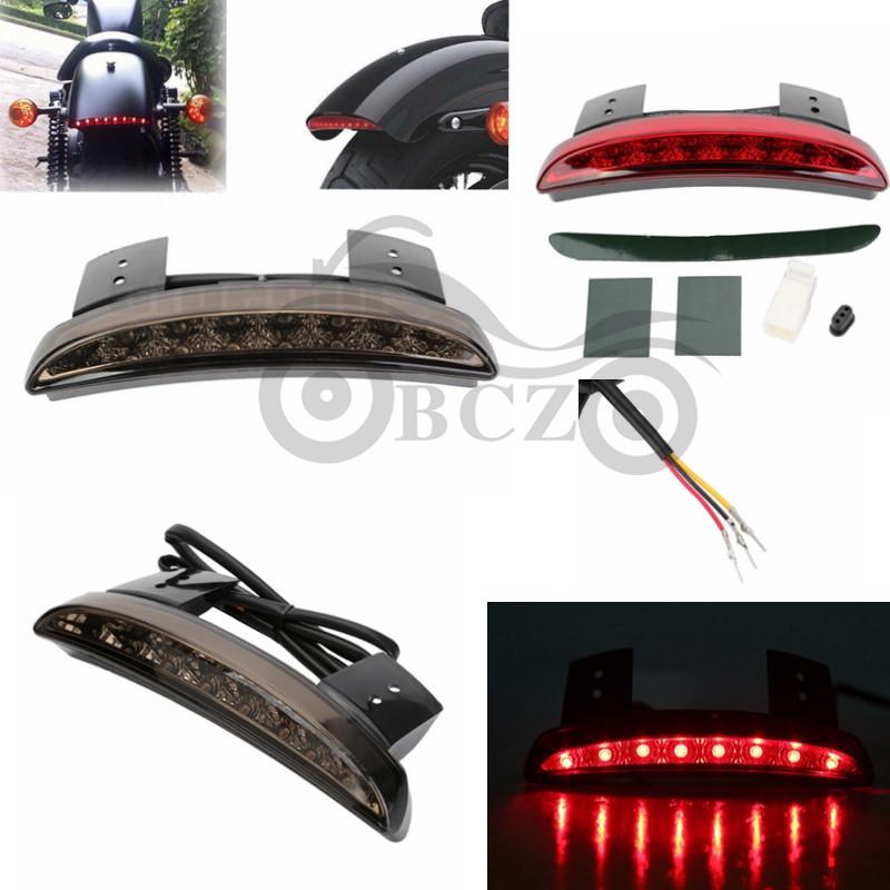 Harley XL883/1200 Retro LED Taillight & Rear Fender Brake/Running Light Red Shell