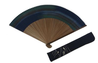 Kyoto Kasumi 60 žebříků Dodává se s vějířem s motivem Ayu Zabalený v paulowniové krabičce [Hasegawa] Vějíř, Vzor, Tmavě modrá, Pánské vějíře, Taška,