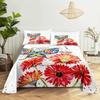 Beautiful Flower Digital Printing Polyester Bed Flat Sheet With Pillowcase Print Bedding Set