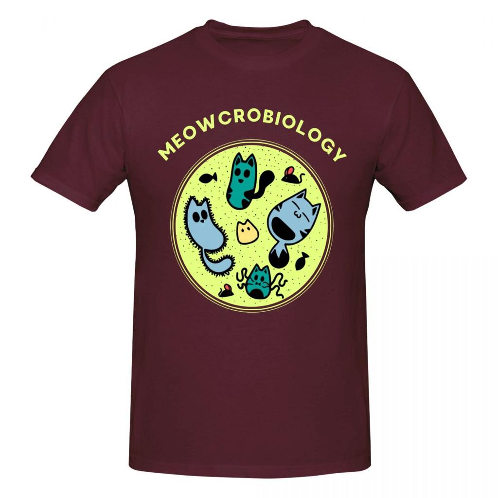 Funny Meowcrobiology Microbiology Science Cat Lover T Shirts Graphic Y2k Gifts Cotton Unisex Wounisex T Shirts Clothes