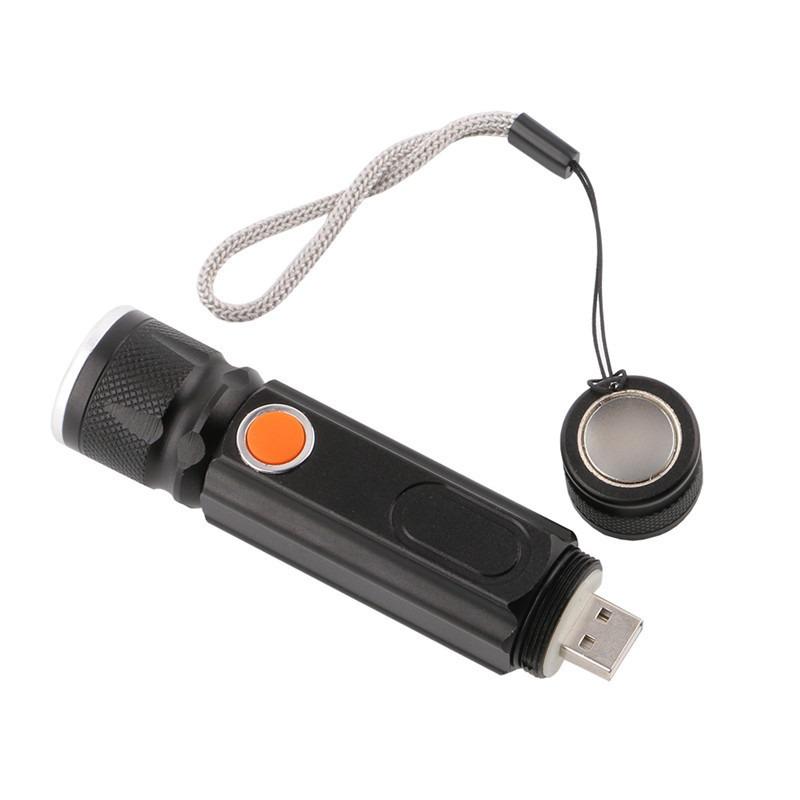 Super Bright T6+COB LED Flashlight - Rechargeable Magnetic Work Lamp, Telescopic Zoom & Long Battery Life Emergency Torch