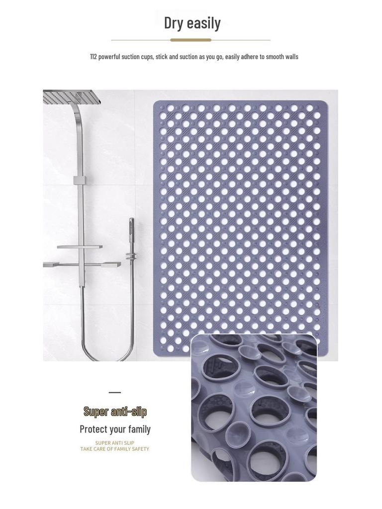 Non-Slip PVC Bathroom Shower Mat - Anti-Fall Toilet and Bath Floor Mat