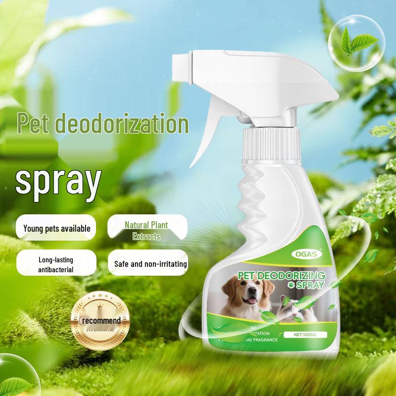 Scented Pet Deodorizer Spray: Safe, Non-Irritating Odor and Mite Remover for Cats and Dogs, Ideal for Cat Litter and Dog Beds.