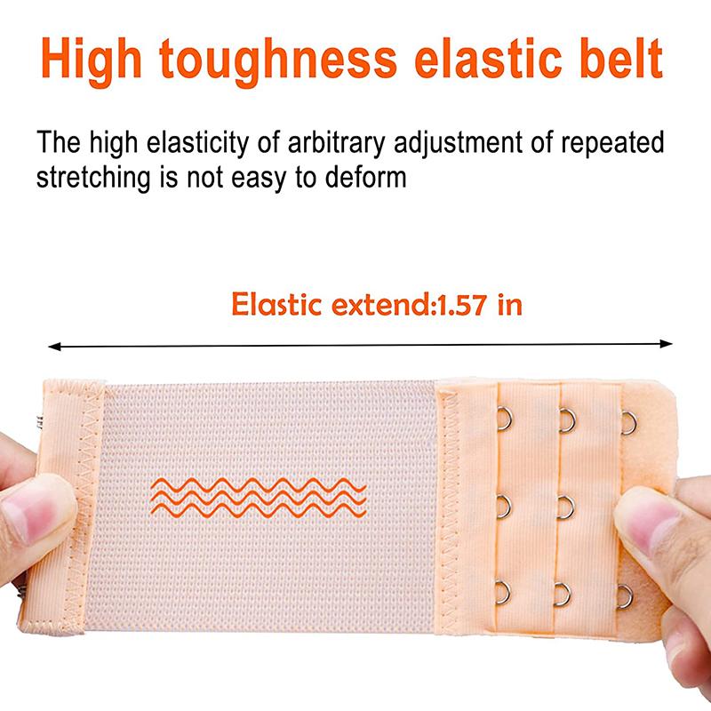 FINETOO 3 bucăți/set sutien cu 3 rânduri pentru femei, extensie pentru lenjerie de corp, sutien pentru lenjerie de corp, extindere, cataramă, cârlig reglabil, accesorii intime